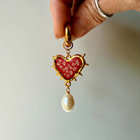 Queen Anne's Lace Gold Thorny Hearts with Edison Pearls
