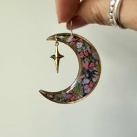 Dark Floral Crescents with Gold Star