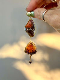 Chained Lacewing Butterfly Wings with Hessonite