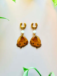Real Cruiser Butterfly Wing Earrings with Moonstone