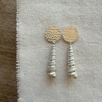 Sterling Silver Turritella Seashell Stud Earrings