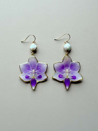 Pressed Orchids with Freshwater Pearls