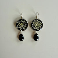 Queen Anne's Lace Sterling Silver with Faceted Black Onyx
