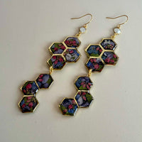 Dark Floral Honeycombs with Moonstone