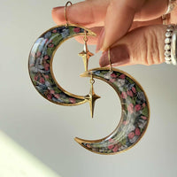 Dark Floral Crescents with Gold Star