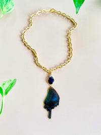 Real Chinese Peacock Swallowtail Butterfly (aka Alpine Black Swallowtail) Wing Necklace
