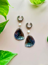 Real Constable Butterfly Wing Earrings with Moonstone