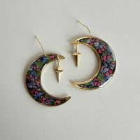 Dark Floral Crescents with Gold Star