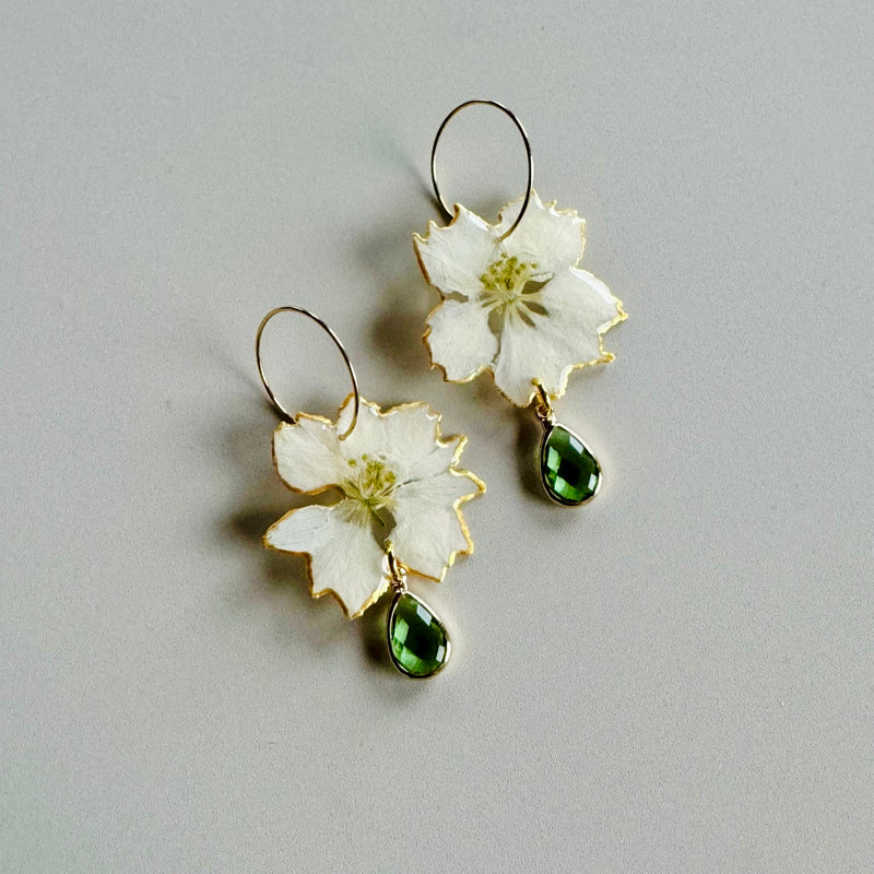 Gold Leaf Larkspur with Peridot