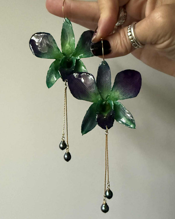 Peacock Orchids with AAAA Peacock Pearls