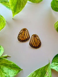 Real Monarch Butterfly Wing Stud Earrings