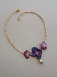 Hydrangea Necklace with Amethyst