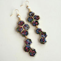 Dark Floral Honeycombs with Moonstone