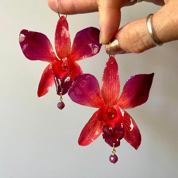 Red and Magenta Orchid with Ruby