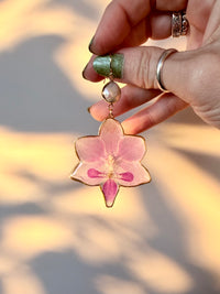 Pressed Orchids with Freshwater Pearls