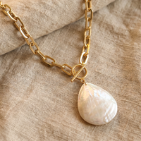 Mother of Pearl Shell Toggle Necklace