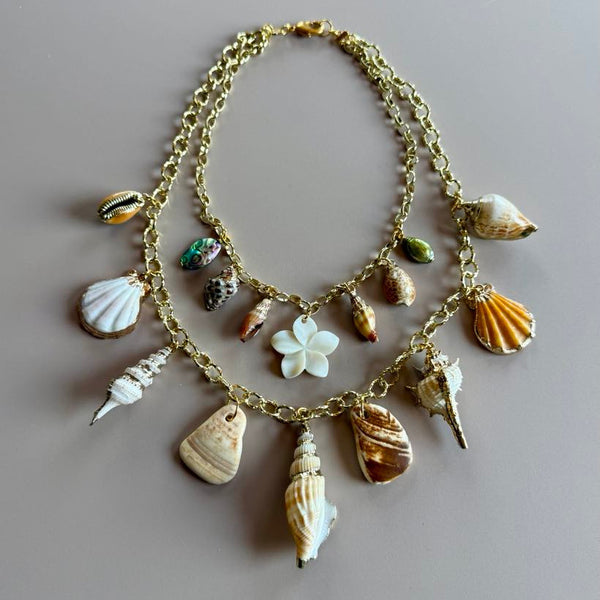 Layered Seashell Necklace in Gold