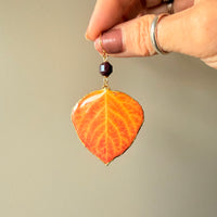 Gold Leaf Aspen Leaves with Garnet