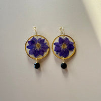 Purple Larkspur & Faceted Black Onyx