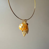 Gold Hoops with Mosaic Shell, Cowrie Shell & Leaf Charm Earrings