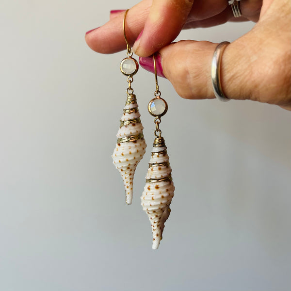 Seashells with Gold Accents and Opalite