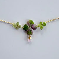 Hydrangea Necklace with Rose Quartz