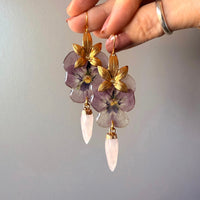Crowned Pansy with Rose Quartz Spikes