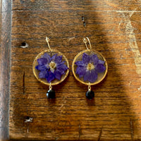 Purple Larkspur & Faceted Black Onyx