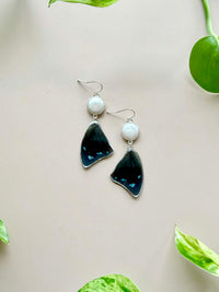 Real Simiskina Butterfly Wing Earrings with Pearls