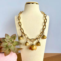 Yellow Rose Charm Necklace