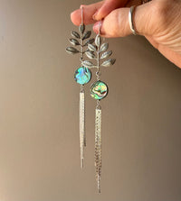 Silver Leaf & Abalone with Silver Fringe