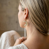 Queen Anne's Lace Crescent Moon & Chain Tassels