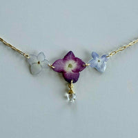 Hydrangea Necklace with Crystal Quartz