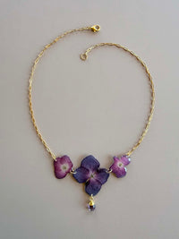 Hydrangea Necklace with Amethyst