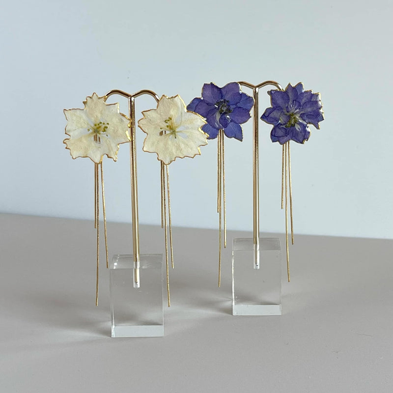 Gold Leaf Larkspur Stud with Fringe