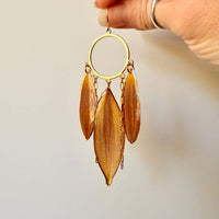 Sunflower Petal Chandelier Earrings with Paperclip Chains