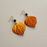 Gold Leaf Aspen Leaves with Garnet