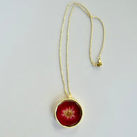 Preserved Rose Necklace & Gold Chain