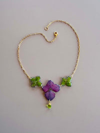 Hydrangea Necklace with Peridot