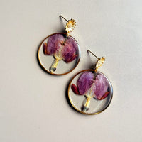 Real Bleeding Hearts with Flower Studs