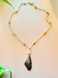 Real Glassy Tiger Butterfly Wing Necklace