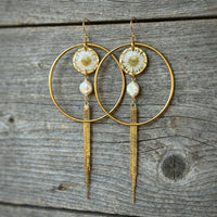 Daisy Halos with Pearls & Gold Fringe
