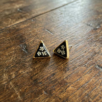 Queen Anne's Lace Black Triangle Stud Earrings