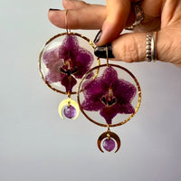 Purple Orchid Gold Moonphase with Amethyst