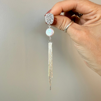 Sterling Silver Studs with Pearls & Silver Tassels
