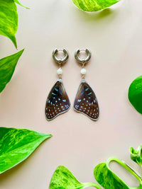 Real Constable Butterfly Wing Earrings with Moonstone