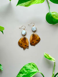 Real Cruiser Butterfly Wing Earrings with Pearls