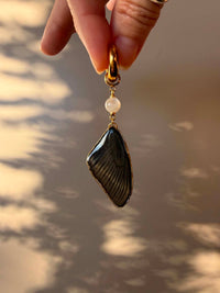 Real Chinese Peacock Swallowtail Butterfly Wing Earrings with Moonstone