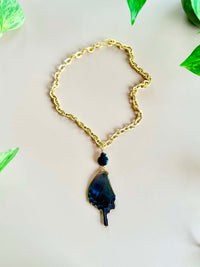 Real Chinese Peacock Swallowtail Butterfly (aka Alpine Black Swallowtail) Wing Necklace