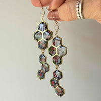 Dark Floral Honeycombs with Moonstone